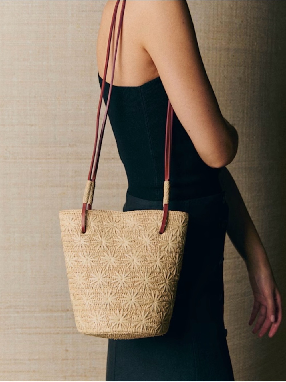 Sezane Rosie Raffia Basket